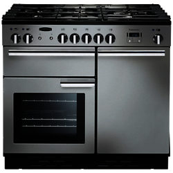 Rangemaster Professional + 100 Dual Fuel Range Cooker Stainless Steel